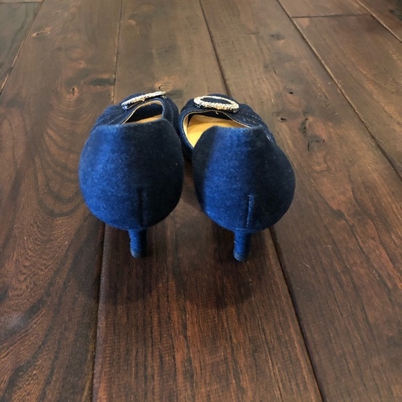 Alan Chan Denim Blue Kitten Heels Size 37.5 - Picture 5 of 10